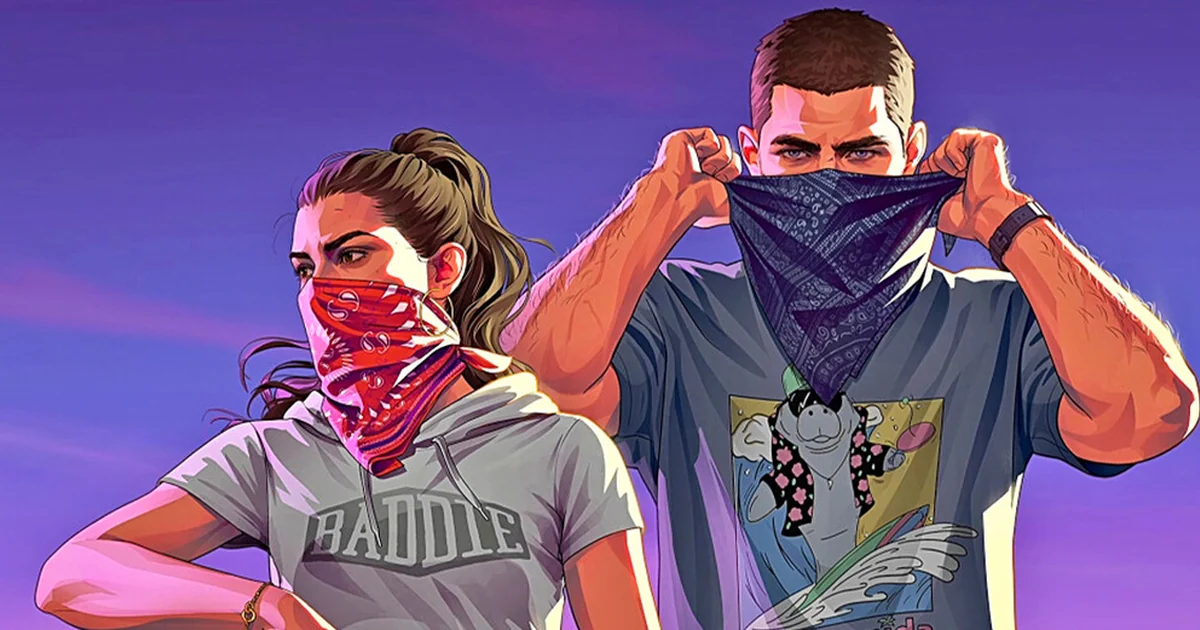 Authorized 3DJuegos editorial artwork of Jason and Lucia wearing face coverings